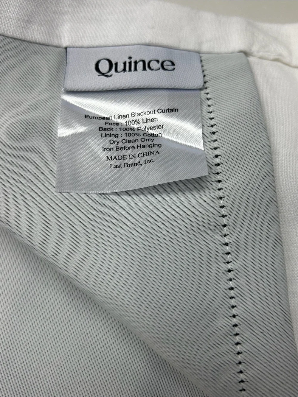 QUINCE 48x105 European Linen True Blackout Curtain White 8735